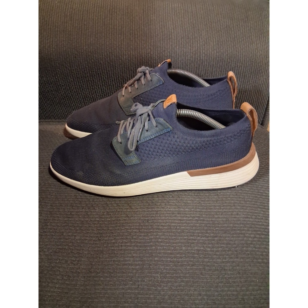 Wolf & Shepherd Swiftknit Derby Shoes Men's Size 11 Navy Leather Pull‎ Tab